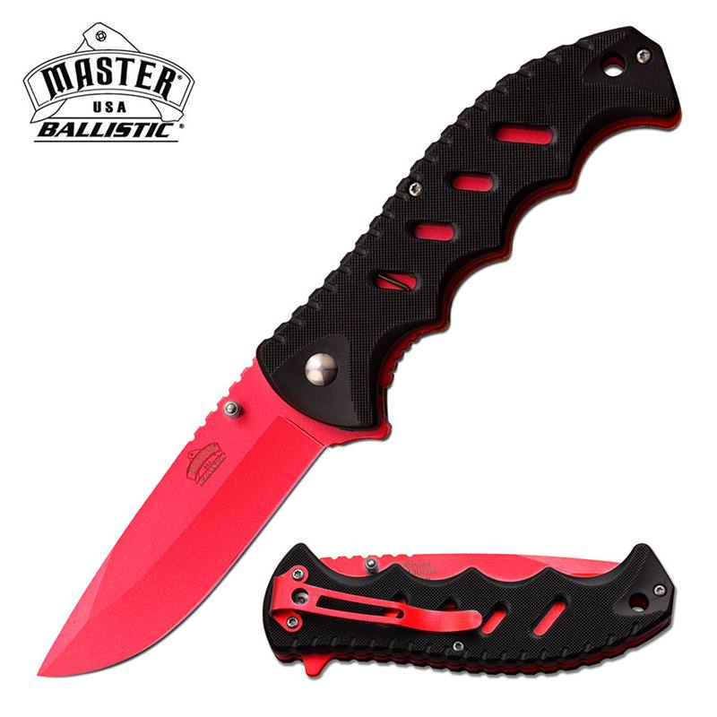 4.75" Black Red Blade Classic Utility Worker EDC Spring Assist Knife
