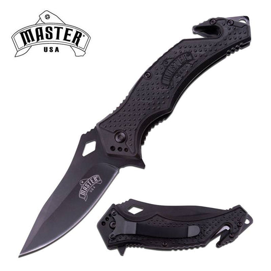 3.25" Black Blade Tactical Rescue EDC Spring Assist Knife