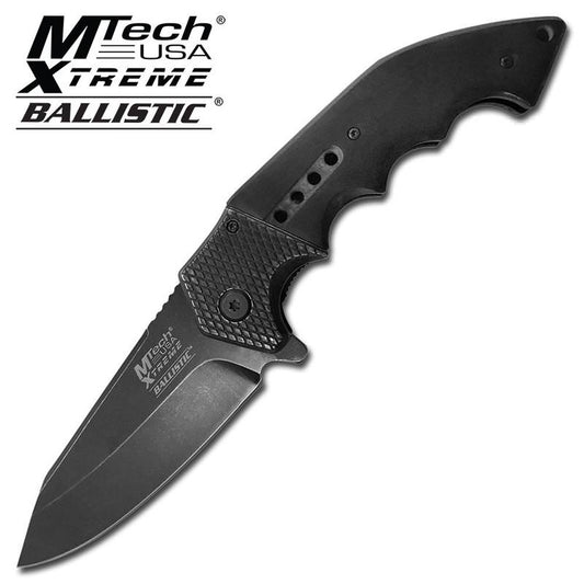 Mtech Heavy Tactical Spring Assist Knife With Black Pakkawood Handle