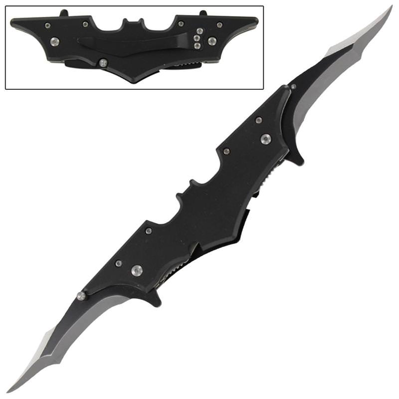 Black Midnight Twin Blade Spring Assist Knife