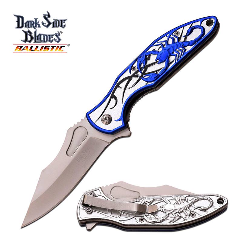 DARK SIDE BLADES Blue Scorpion Rescue Hunting Camping Pocket Knife