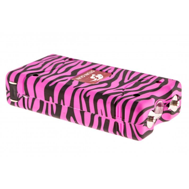 Pink Zebra Max Power 10 Million Volt Stun Gun Rechargeable LED Light