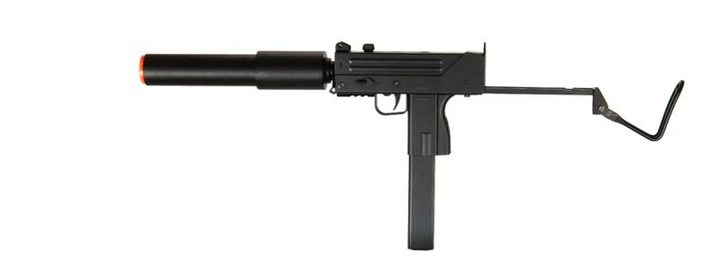 DE M-10 Mac 11 Metal Gearbox Submachine Airsoft SMG with Barrel Extension