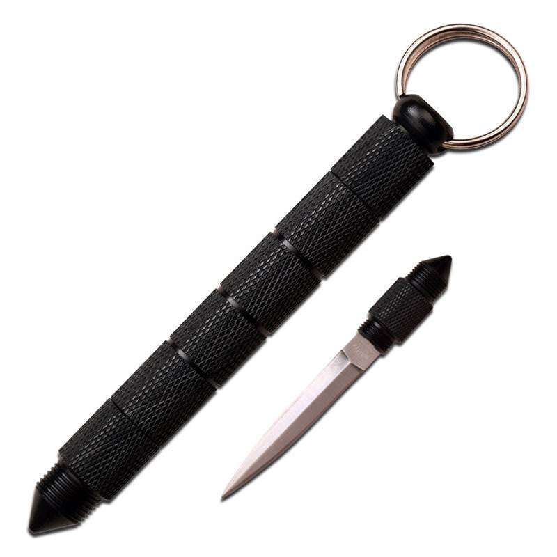 7 Inch Overall Black Kubaton with 2.5 Satin Finish Blade