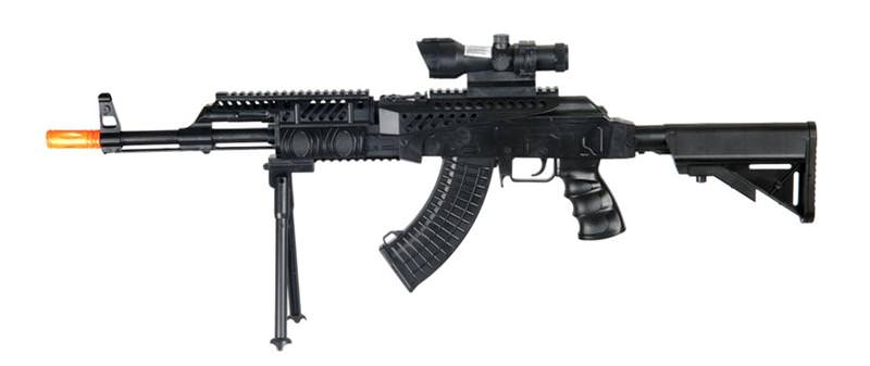 P1549  AK47 Tactical SPRING Airsoft Rifle Gun w/ Bi-Pod & Laser