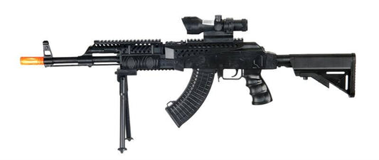 P1549  AK47 Tactical SPRING Airsoft Rifle Gun w/ Bi-Pod & Laser