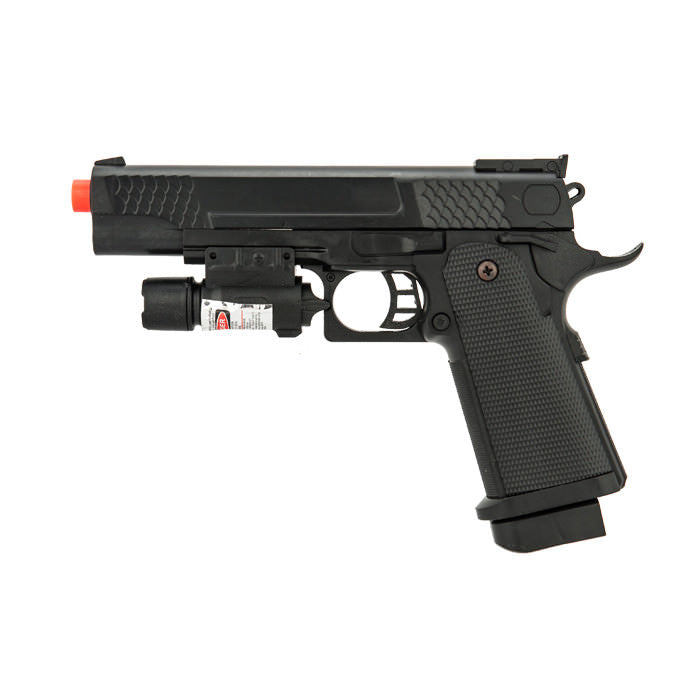 P2002B FPS-140 Spring Airsoft Full Size Pistol with Laser 9" Overall