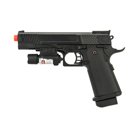 P2002B FPS-140 Spring Airsoft Full Size Pistol with Laser 9" Overall