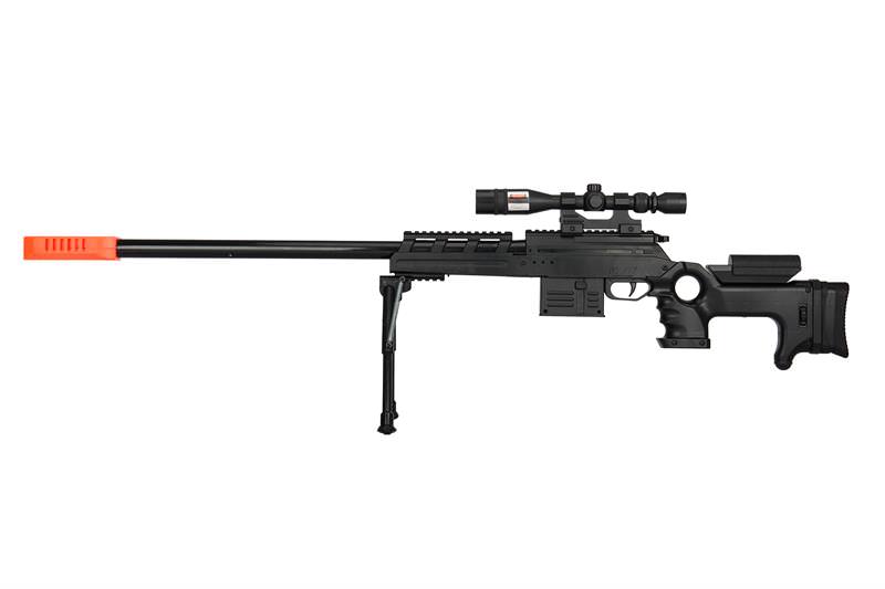 P2777 Model Semi-Auto Spring Airsoft Sniper Rifle BLACK Shoots 220 FPS