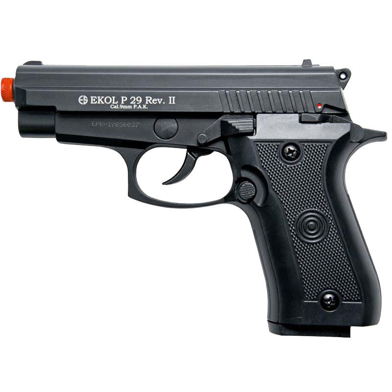 P29 Rev2 Semi Automatic Front Firing Blank Pistol Matte Black Finish