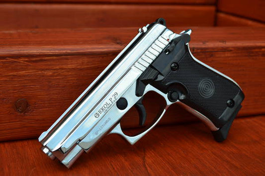 P29 Semi Automatic Blank Firing Pistol Chrome Finish