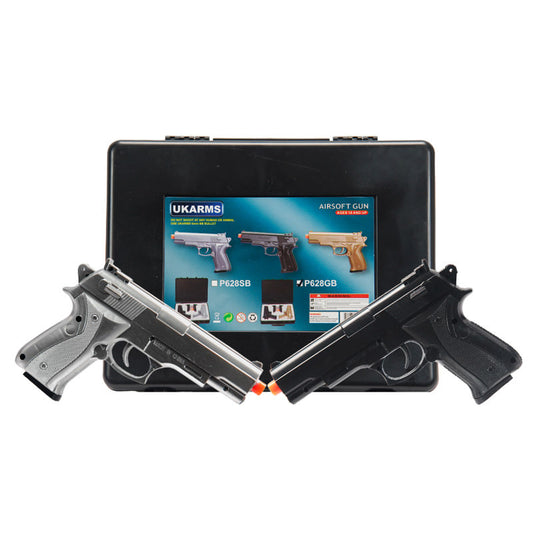 Airsoft P628SB Dual Spring Pistols Combo Pack Set with case