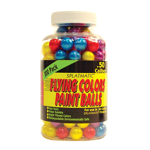 200 Flying Colors Colors .50 Caliber Paintballs Jar SPLATMATIC