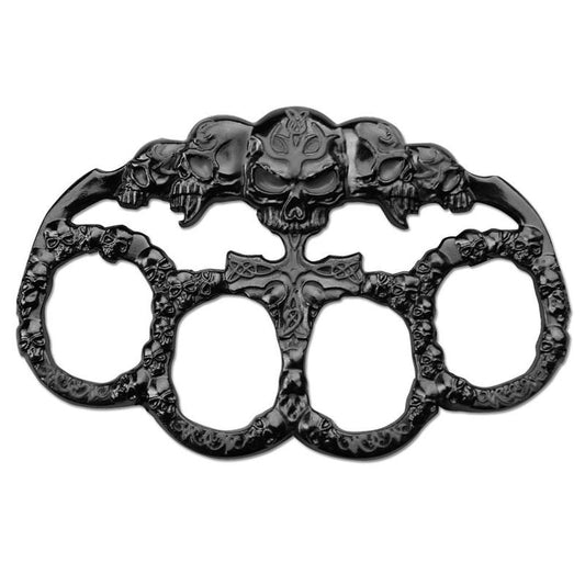 Skull Dark Silver Grey Paperweight Goth Punk Biker Duster Knuckle