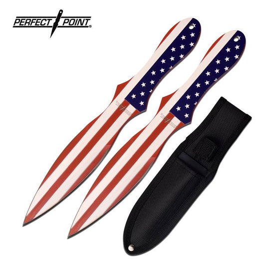 American Flag 8 Inch 2 Piece Throwing Knives