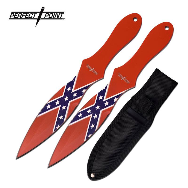 Confederate Flag 8 Inch 2 Piece Throwing Knives