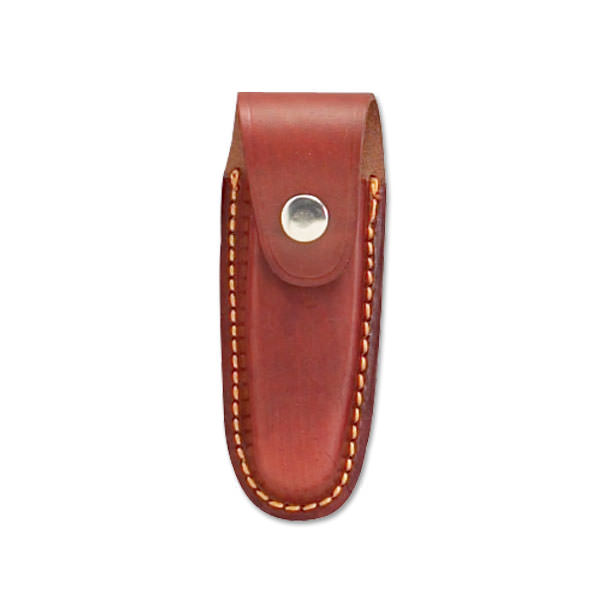 Red/Brown Leather Belt Pouch Sheath for 4" Folding Knife
