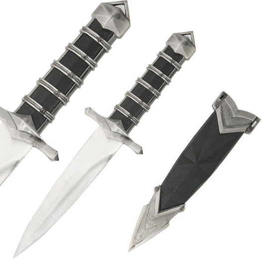 Medieval Knight Double Edge Stainless Steel Dagger with Scabbard