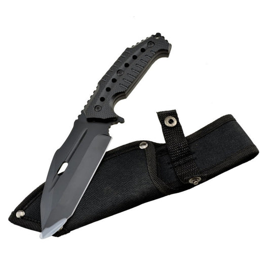9" Black Tactical Combat Tanto Hunting Knife Military Fixed Blade