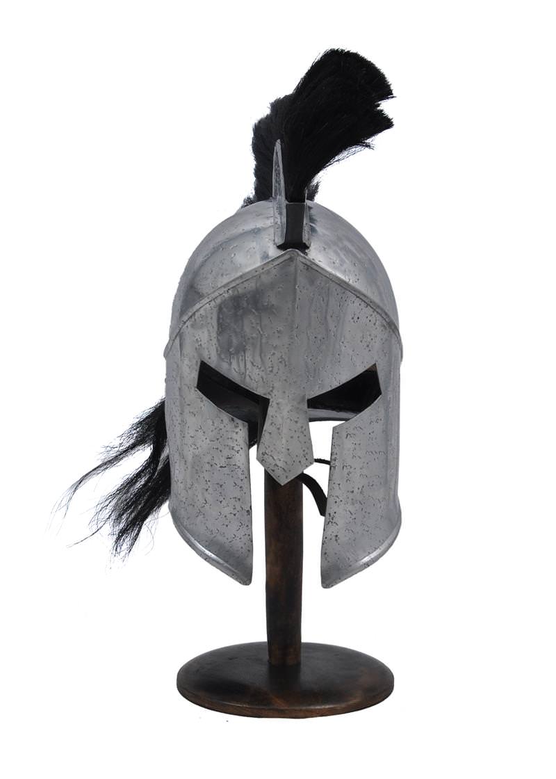 300 Spartan Steel Functional Helmet Roman Armor 14 Guage With Black Plume