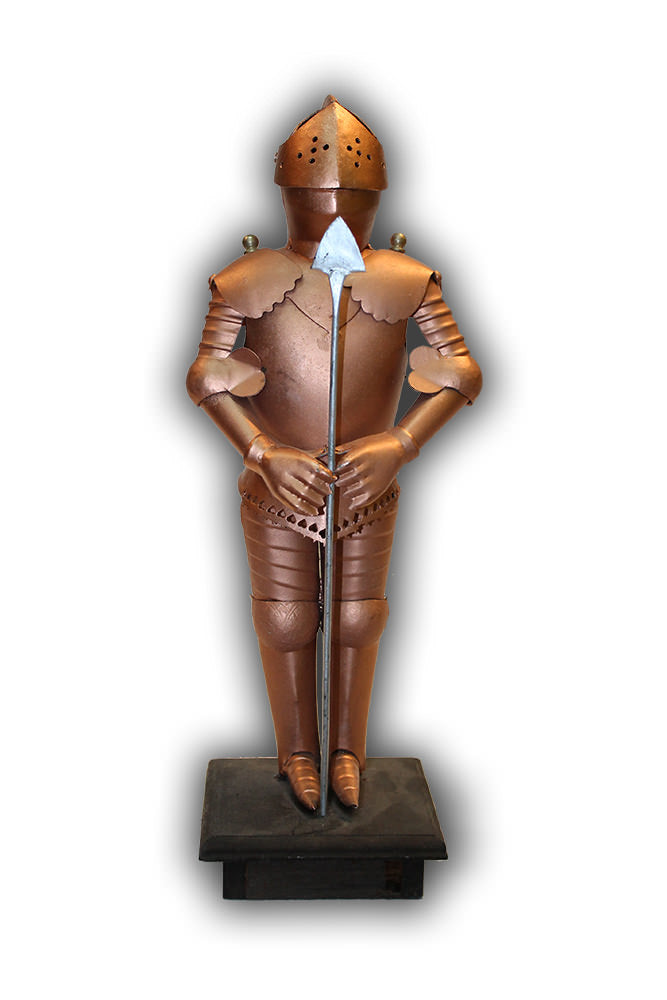 16" Tall Miniature Copper Finish Armor Bascinet Medieval Knight Suit Of Armour