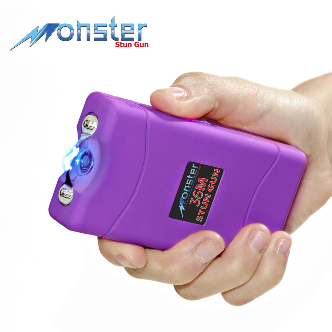 Purple Monster 36 Million Volt Rechargeable Stun Gun - LED Light