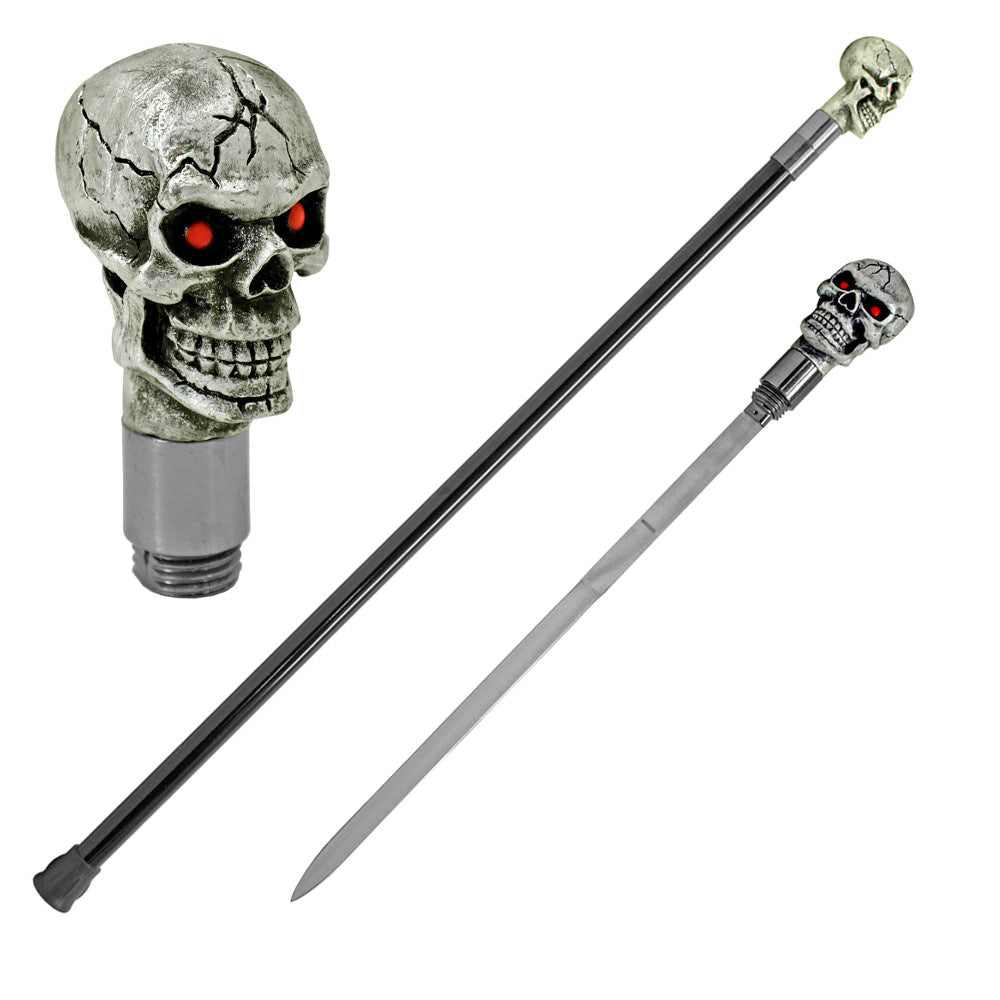 Dark Resurrection Skull Head Walking Cane Sword