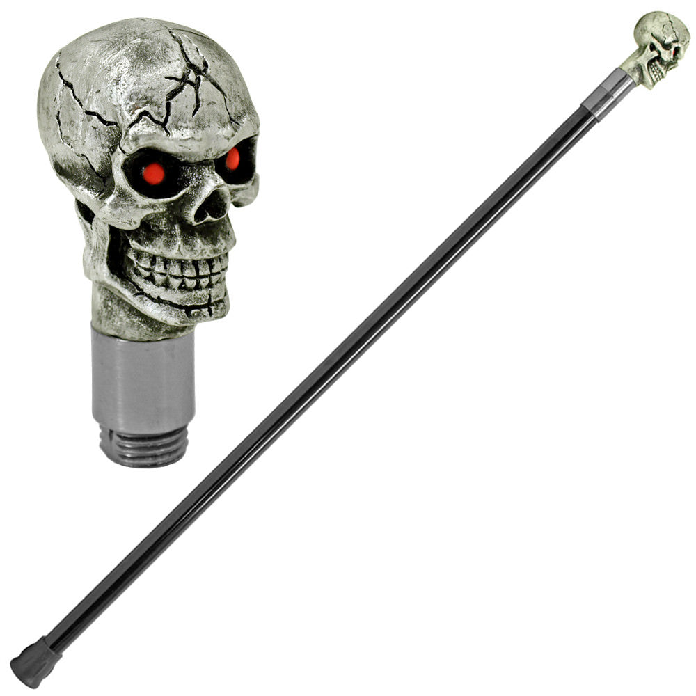 34.5" Dark Resurrection Skull Head Walking Stick