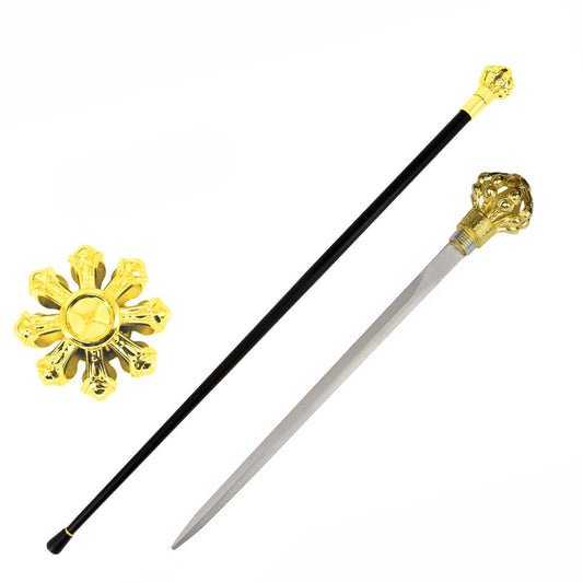 Golden Crown Knob Walking Cane Sword