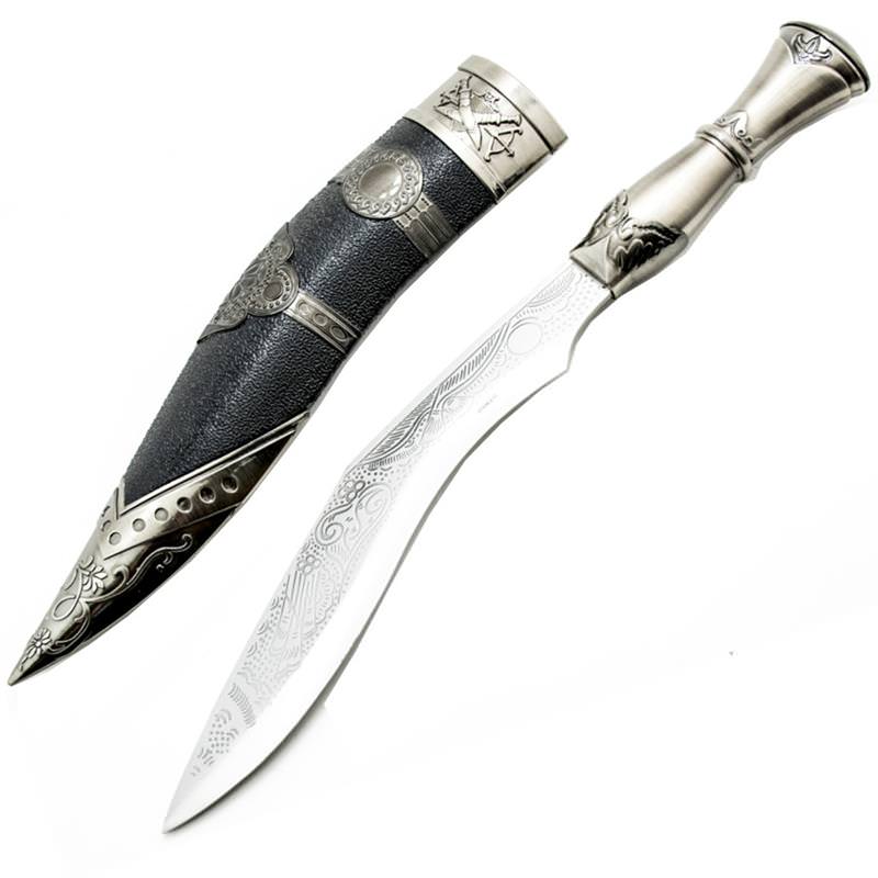 15" Nepalese Kukri Knife Gurkha Hunting Machete Dagger Ornate Sheath