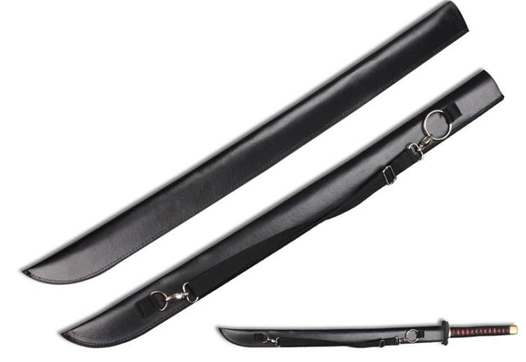 Katana Bokken Shinai Foam Sword Large Leather Carrying Case Scabbard