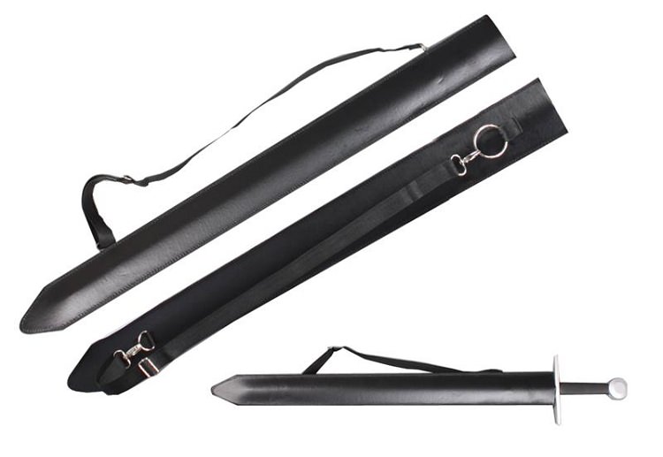 Medieval Broad Foam Sword Large Leather Carrying Case Scabbard