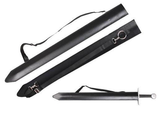 Medieval Broad Foam Sword Large Leather Carrying Case Scabbard