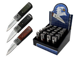 3" Closed 24 Pcs Mini Auto California Legal Knife Set in Display Box