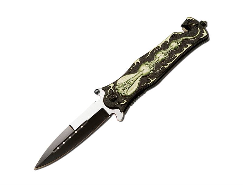 Spring Assist - Legal Auto Knife - Green Cobra Tactical Fighter