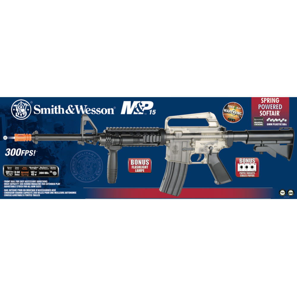 Smith & Wesson M&P15 Rifle FPS-300 Spring Airsoft Rifle Smoky