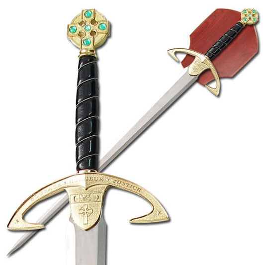 Medieval Knight's Sword with Display Plaque