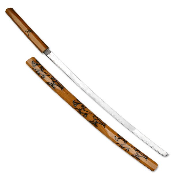 Shirasaya Carved Design Samurai Sword