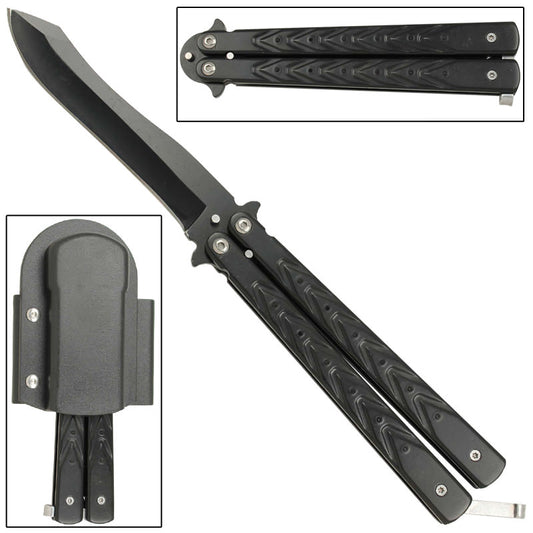 Spay Point Black Butterfly Knife