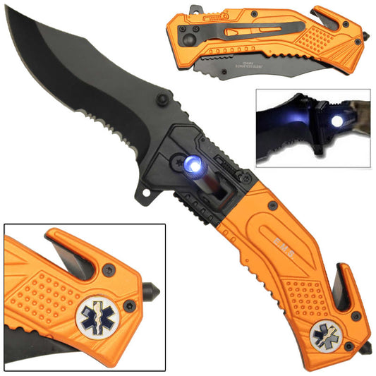 Spring Assist LED Tactical EMS Rescue Assisted EMS Knife