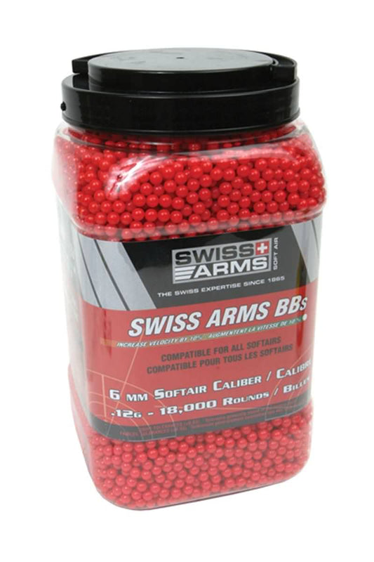 Soft Air Swiss Arms 18,000 ct. Jar Red Airsoft BBs (6mm, 0.12g)