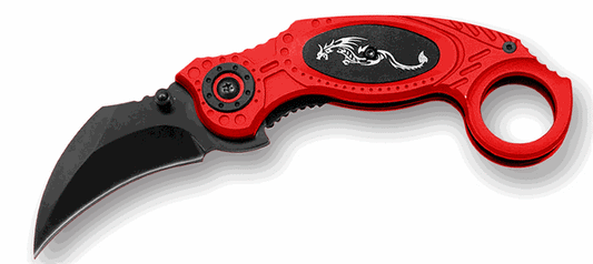 Red Handle Dragon Karambit Assisted Opening Pocket Knife