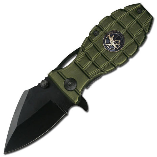 Special Weapon & Tactical Grenade Handle Rescue Spring Assist Knife