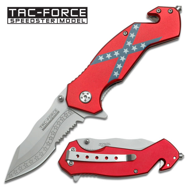 Rebel Flag Tactical and Rescue Spring Assisted Folding Pocket Knife