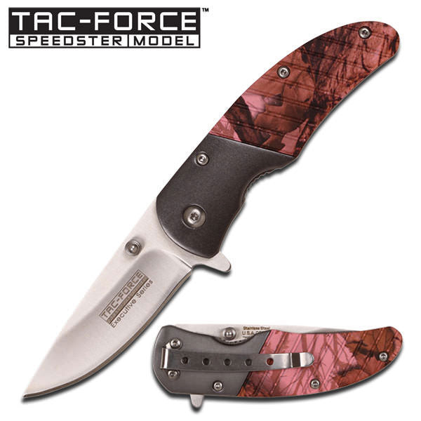 Tac Force Executive Series Linerlock Pink CamoSpring Assist Folding Knife