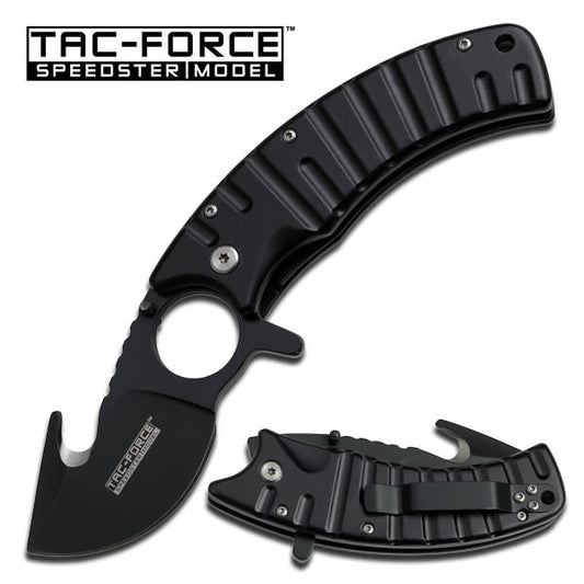 Tactical Heavy Duty Guthook Finger Hole Spring Assisted Knife