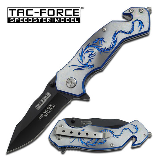 Blue Dragon Tactical Rescue Folder Spring Assist Knife
