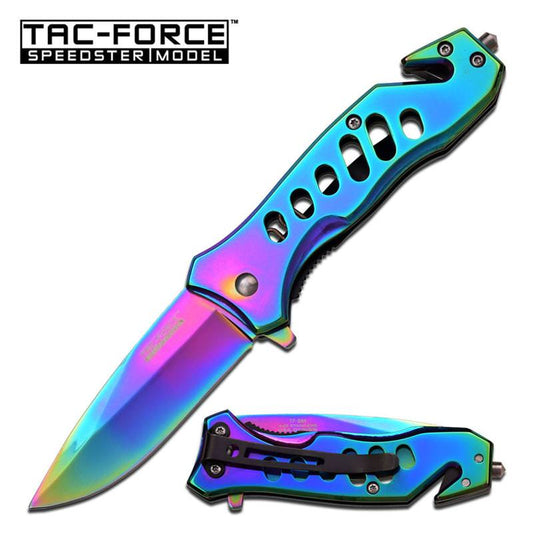Tac Force Spring Assisted Knife 3.75 Inch Closed Titanium