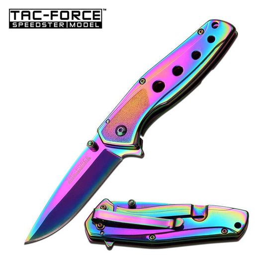 Tac Force 4" Rainbow Tactical Spring Assist Open Gentlemen Pocket Knife