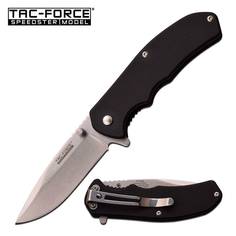 Black G10 Handle Tactical Blade Spring Assist Folding Pocket Knife